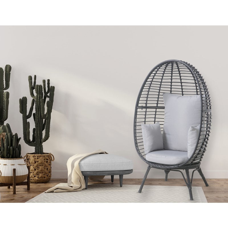 Mod Furniture - Poppy 32 Inch Stationary Egg Chair - Gray | POPPYEGG-GRY