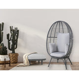 Mod Furniture - Poppy 32 Inch Stationary Egg Chair - Gray | POPPYEGG-GRY