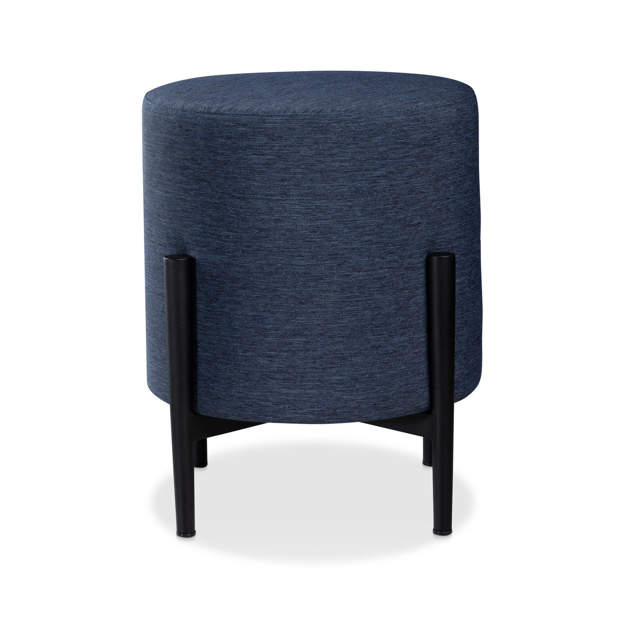 CO9 Design - 17'' Upholstered Round End Table/Pouf w/ Legs-Indigo - PU17INDIGO