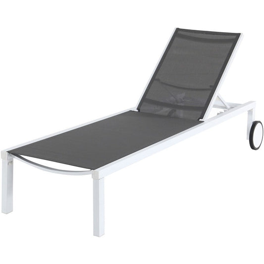 Mod Furniture - Peyton in White/Gray Aluminum Outdoor Chaise Lounge | PYTNCHS-W-GRY