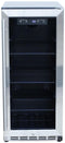 RCS - 15" Refrigerator with Glass Window, Lockable Door, Internal blue LED Lighting | REFR5