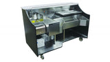Perlick - 70” Tobin Ellis Signature Series Mobile Bar: one drainboard, bottle well, ice chest, bottle rail, hand wash sink, hot water heater - RMB-002