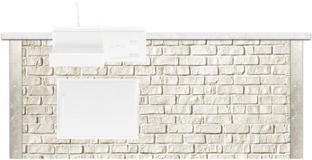 RTAC-B8-RL-RW 8 ft. Refreshment Bar Island (Appliance Sold Separately) in Reclaimed Brick Finish and White Color Palette