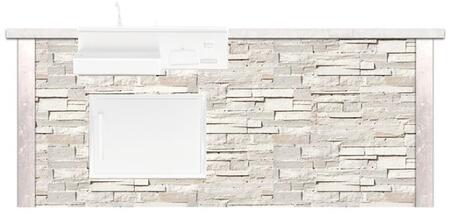RTA Outdoor Living - 8 ft. Refreshment Bar Island (Appliance Sold Separately) in Stacked Stone Finish and White Color Palette - RTAC-B8-RL-SW