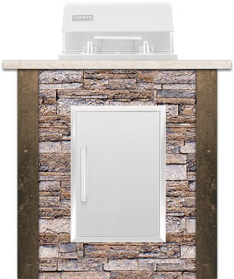 RTA - 3ft Electric Island - Storage - Stacked Stone | Brown | RTAC-E3S-SB **APPLIANCES SOLD SEPARATELY**