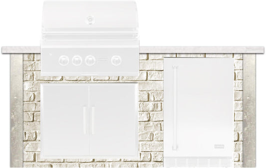 RTA - 6ft Grill Island - Reclaimed Brick | White | RTAC-G6-P-RW  ***APPLIANCES SOLD SEPARATELY***