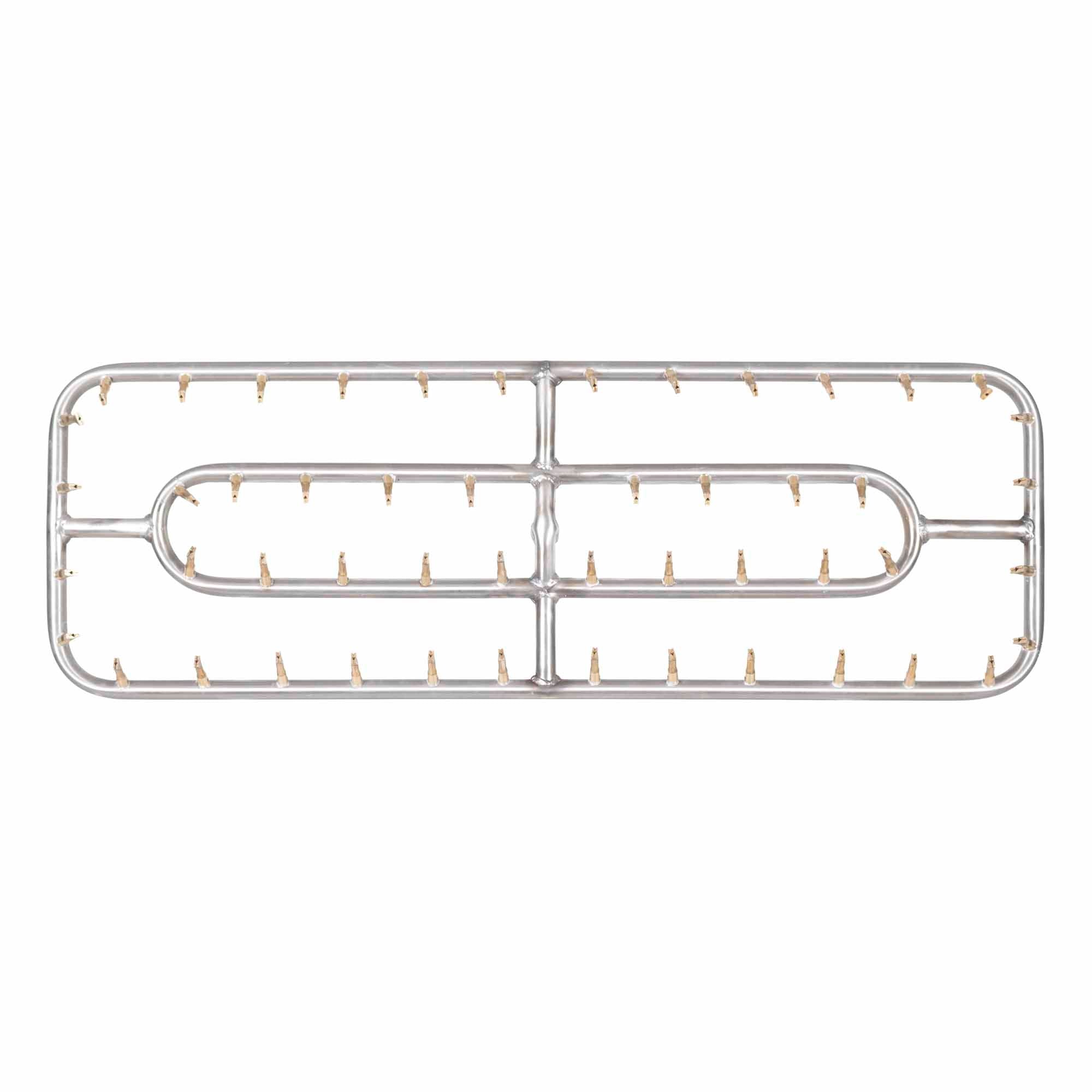 The Outdoor Plus - 48” x 12" Stainless Steel Double Rectangle Bullet Burner - OPT-BDRTSS4812