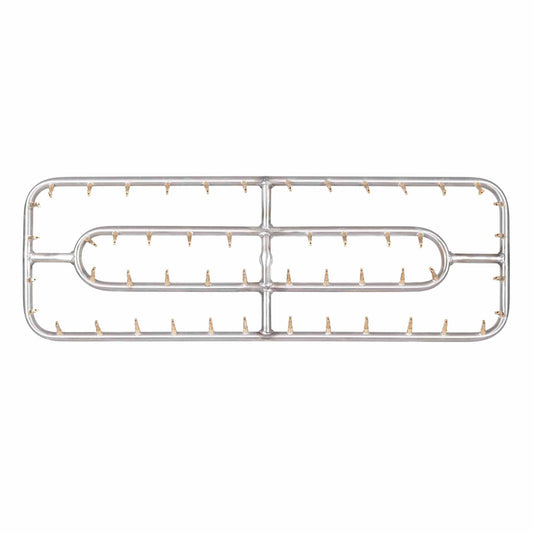 The Outdoor Plus - 48” x 12" Stainless Steel Double Rectangle Bullet Burner - OPT-BDRTSS4812