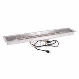 The Outdoor Plus - 72 Inch Rectangular Drop-In Pan and 60 Inch Stainless Steel Linear Bullet Burner - OPT-BP872RDSS