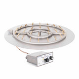 The Outdoor Plus - 48" Round Flat Pan and 36" Brass Triple 'S' Bullet Burner - OPT-BFP48R