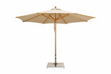 Woodline - 11.5’ Round Pulley Lift Umbrella, Aluminum/Eucalyptus - Bravura, Easilift, Safari, Pacific, Elegance - SA35RE