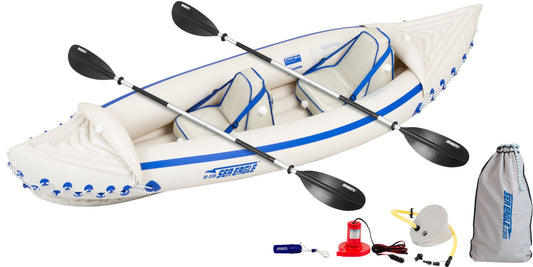 Sea Eagle - SE330  3 Person 11'2" White/Blue Sports Kayak Lightest & Portable Kayak