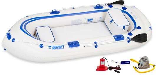 Sea Eagle - SE9 Startup Package 4 Person 11' White/Blue Inflatable Boat Motormount Boats Series  ( SE9K_ST )