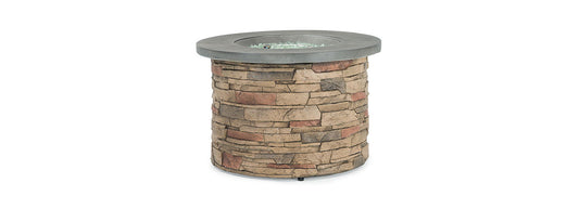 RST Brands - Sego Lily™ Sage 35x35 Round Stone Fire Table - Gray | SL-RNDFT-4-STN