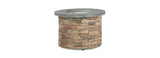 RST Brands - Sego Lily™ Sage 35x35 Round Stone Fire Table - Gray | SL-RNDFT-4-STN
