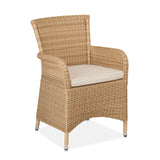 CO2 Design - Savannah Natural Wicker Dining Chair w/ Wheat Cushion - Set of 2