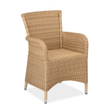 CO2 Design - Savannah Natural Wicker Dining Chair w/ Wheat Cushion - Set of 2