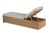 CO2 Design - Savannah Natural Wicker Chaise Lounge w/ Wheat Cushion