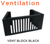 Outdoor Greatroom - 4" x 8.5" Rectangular Vent Block - VENT BLOCK BLACK