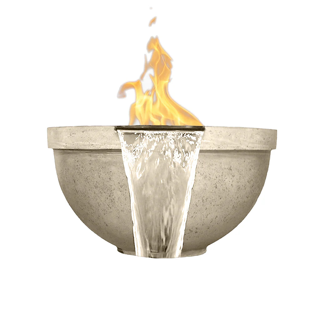 Prism Hardscapes - 29" Sorrento Concrete Fire Water Bowl NG/LP w/PH Igniter