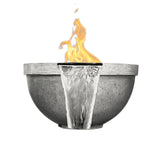 Prism Hardscapes - 29" Sorrento Concrete Fire & Water Bowl NG/LP, Match Lit