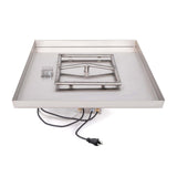 The Outdoor Plus - 18" Square Lipless Drop-in Pan & 12" Square Stainless Steel Burner - OPT-LTSQR18