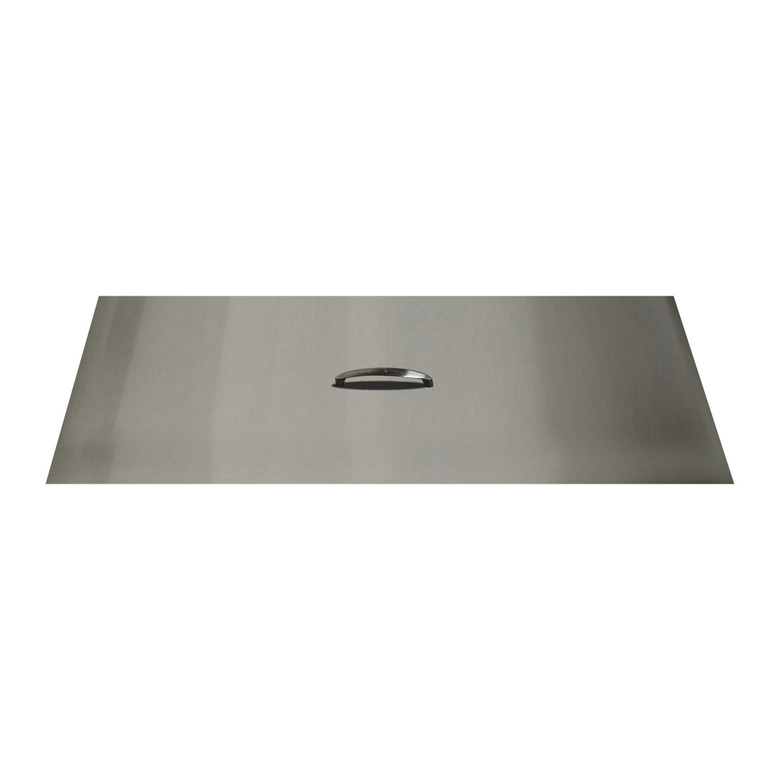 The Outdoor Plus - 10" x 38" Rectangular Stainless Steel Cover - Stainless Steel Handle - OPT-RC1038