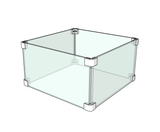 The Outdoor Plus - 13" x 22" X 8" Rectangular Glass Wind Guard ¼" - Tempered Glass with Polished Edges - OPT-WG-2213
