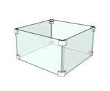 The Outdoor Plus - 13" x 24" X 8" Rectangular Glass Wind Guard ¼" - Tempered Glass with Polished Edges - OPT-WG-2413
