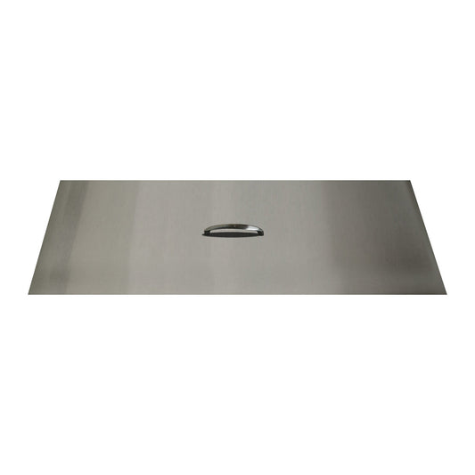 The Outdoor Plus - 16" x 68" Rectangular Stainless Steel Cover - Stainless Steel Handle - OPT-RC1668