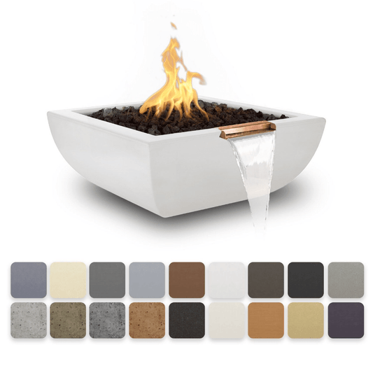 The Outdoor Plus - 24" Avalon GFRC Fire & Water Bowl - NG, LP - OPT-AVLFW24