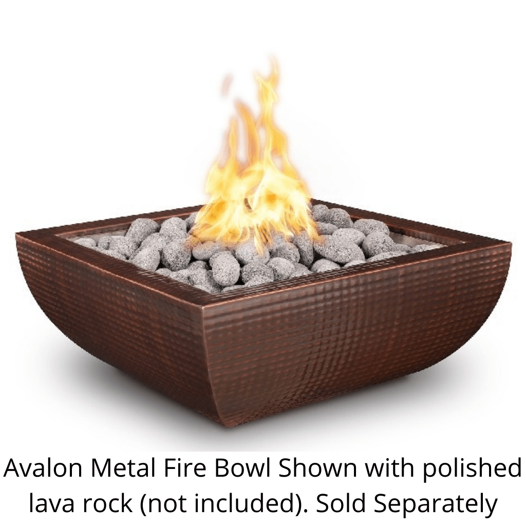 The Outdoor Plus - 24" Avalon Hammered Copper Fire Bowl - NG, LP - OPT-24AVCPF