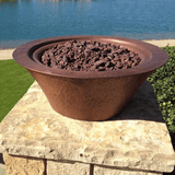 The Outdoor Plus - 24" Round Cazo Fire Bowl - Hammered Copper - NG, LP - OPT-101-24NWF