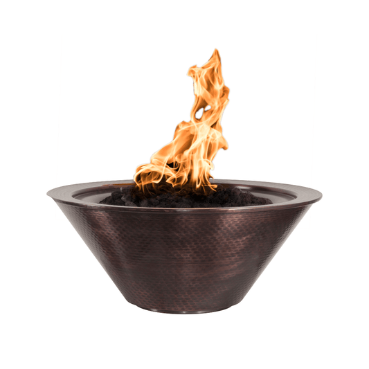 The Outdoor Plus - 24" Round Cazo Fire Bowl - Hammered Copper - NG, LP - OPT-101-24NWF