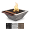 The Outdoor Plus - 30" Square Maya Fire & Water Bowl - Wood Grain GFRC Concrete - NG, LP - OPT-30SWGFWWS