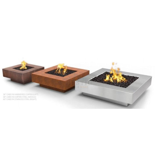 The Outdoor Plus - Square Cabo 48" Fire Pit - Hammered Copper - NG, LP - OPT-CBSQ48CPR