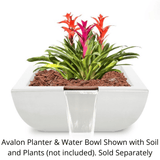 The Outdoor Plus - 24" Avalon GFRC Planter & Water Bowl - OPT-AVLPW24