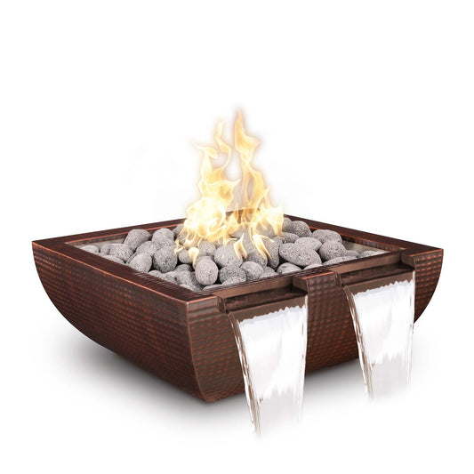 The Outdoor Plus - 24" Avalon Powder Coated Fire & Water Bowl - Twin Spill - NG, LP - OPT-24AVPCFWTS