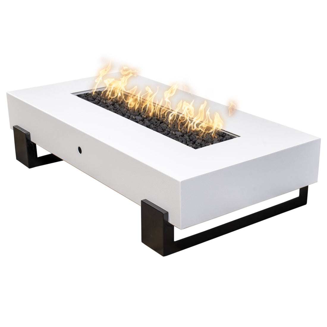 The Outdoor Plus - 84 Rectangular Baja Fire Pit - Powder Coated Metal - Match Lit - OPT-BAJ84-BWC