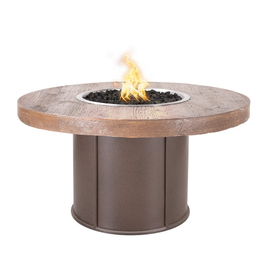 The Outdoor Plus - Fresno 60" Steel and Wood Grain Fire Table - NG, LP - OPT-FRS60