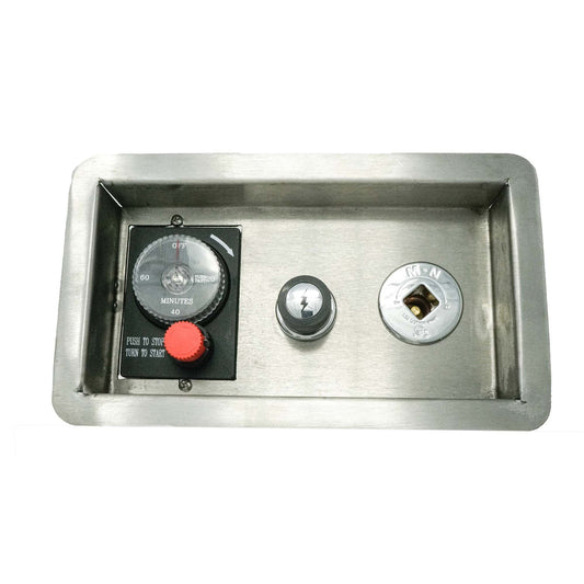 The Outdoor Plus - Gas Timer With Push Button, E-Stop & Key Valve - Recessed Panel - OPT-GTESTOPTMPBKVRP