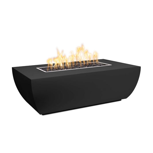 The Outdoor Plus - 48" X 28" Linear Avalon Corten Steel Fire Pit - 15" Tall - NG, LP - OPT-AVLCS4815