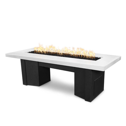 The Outdoor Plus - 48" Rectangular Alameda Fire Table - Powder Coated Metal - Match Lit - OPT-ALMPC48-BWC