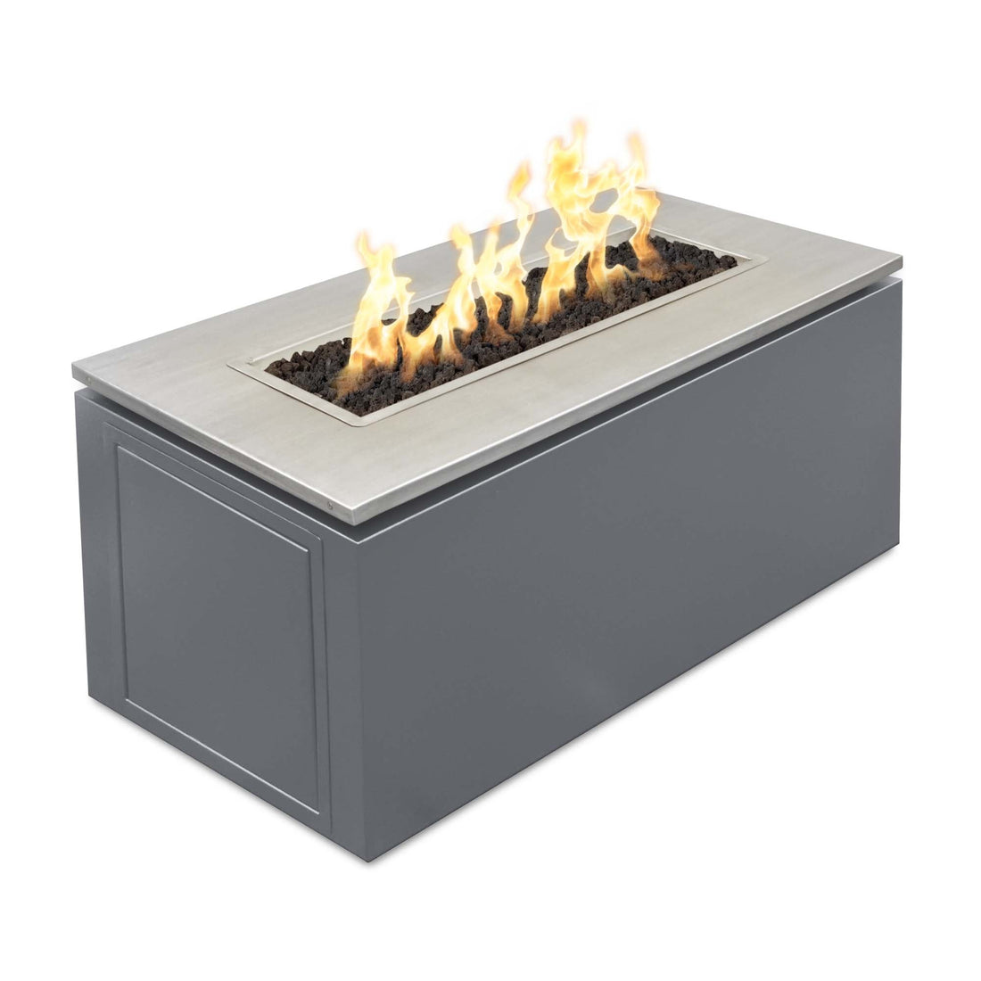 The Outdoor Plus - Merona SS Top & Corten Steel Base Fire Table - NG, LP - OPT-MCCS4622