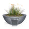 The Outdoor Plus - 48" Round Sedona Planter & Water Bowl - Powder Coated Metal - OPT-48RPCPW