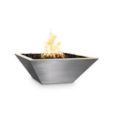 The Outdoor Plus - 24" Square Maya Fire Bowl - Stainless Steel - NG, LP - OPT-24SQSSFO