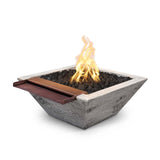 The Outdoor Plus - 30" Square Maya Fire & Water Bowl - Powder Coated Metal - NG, LP - OPT-SQPC30FANDW