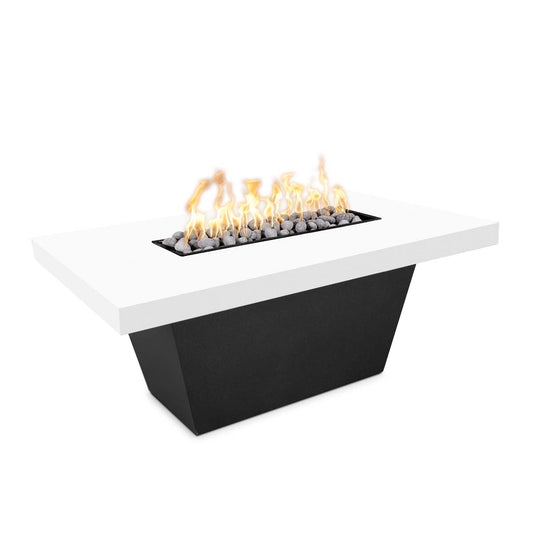 The Outdoor Plus - 48" Rectangular Tacoma Fire Table - Powder Coated Metal - Match Lit - OPT-TACPC4830-BWC