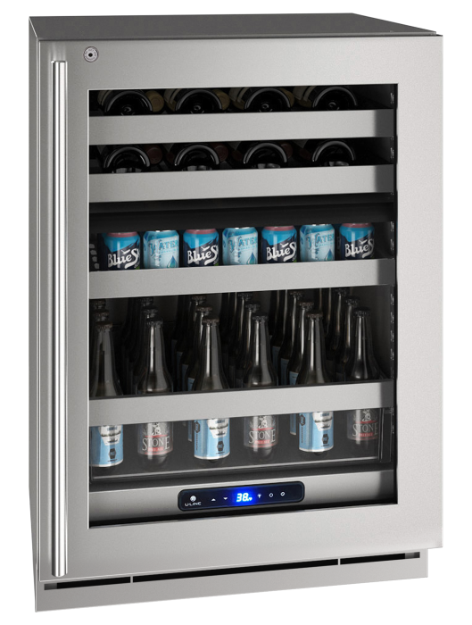 U-Line - 24" 5 Class Slide & Secure™ Dual-Zone Beverage Center - HBD524