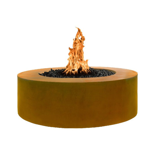 The Outdoor Plus - 60" Unity Fire Pit - 24" Tall - Corten Steel - NG, LP - OPT-RCRTN60